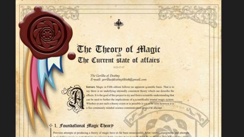 Theory of Magic Sourcebook