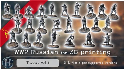 WW2 Russian USSR Troops Vol. 1 | STL files for 3D printing