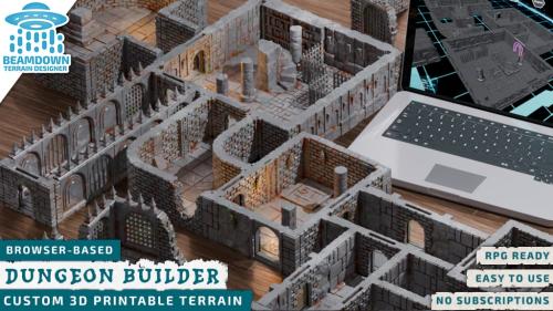 BeamDown: Dungeons - Browser-Based 3D Printable Terrain