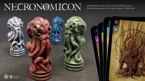 Necronomicon by Abdul Alhazred with Cthulhu pawns & Idol
