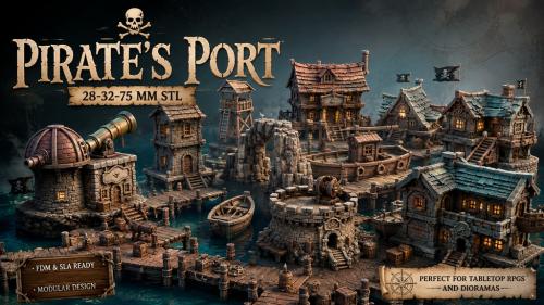Pirate’s Port | 28 MM | STL |