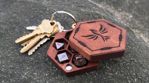 Hex Chest Mini Dice Boxes and Pebble Dice