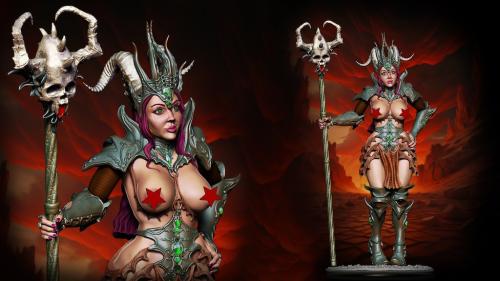 STL Miniatures Naamah the Demon Queen. 1:12 75mm 32mm Scales