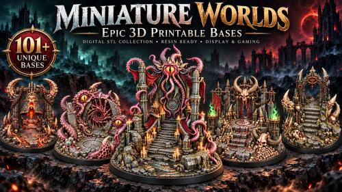 MINIATURE WORLDS: 101+ Epic 3D Printable Bases.