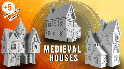 Medieval building set - STL FILE