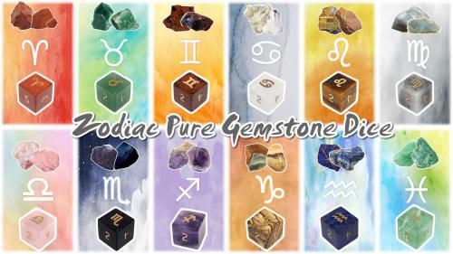 Handmade Zodiac Pure Gemstone Dice