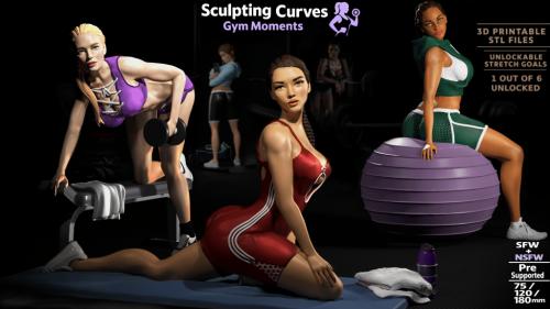 Sculpting Curves: Gym moments Pin-up STL files (SFW-NSFW)