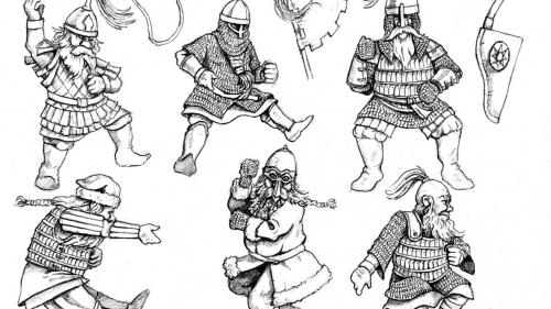 28mm Multi-Part Dwarven Cavalry Miniatures By Satanic Panic