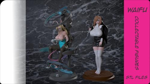 Waifu Collectable Figures Anime Style, Stl 3d print