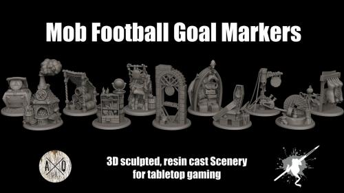 Resin Cast Mob Football Goals