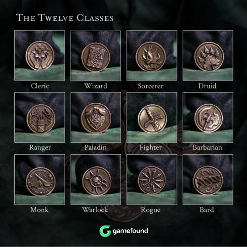 Metal RPG  Class Coins - The Twelve Classes