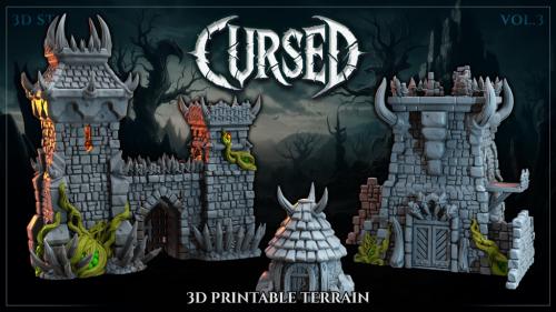 Cursed Orc Stronghold: 3D Printable Terrain, Vol.3