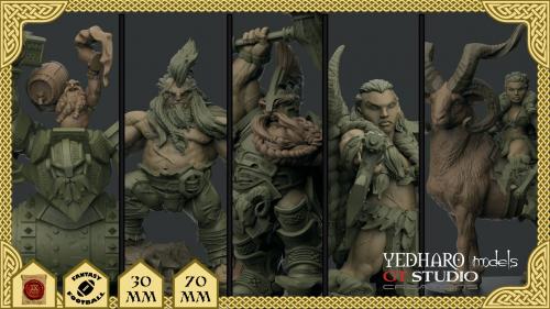 Dwarf Miniatures by Yedharo Models and GT Studio Creations.