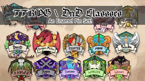 Class Pride - a TTRPG/DND Enamel Pin Set