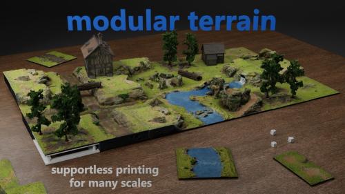 Modular terrain - 3D printing files - stl - sunken path