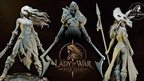 Lady of War - Wild Lands - Fantasy Female Miniatures STL