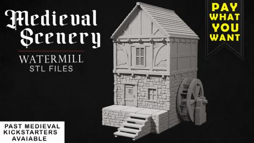 Medieval Watermill 3D Printable STLs - Pay What You Want