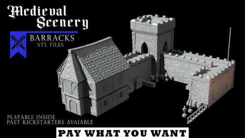 Medieval Barracks - 3D Printable STLs - Pay What You Want