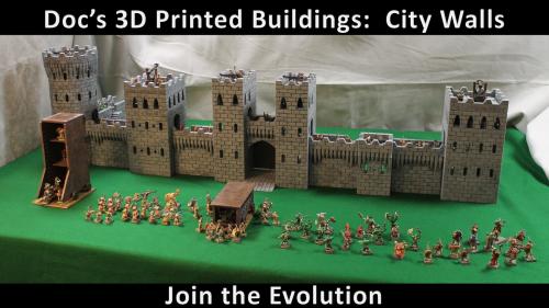Doc’s 3D Printable Buildings for Tabletop Gaming-City Walls