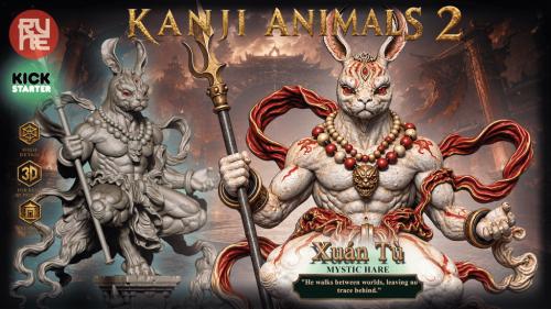 KANJI ANIMALS 2: Xuán Tù — Mystic Hare STL Miniatures🐇