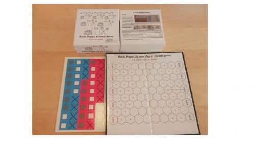 Rock, Paper, Scissor Wars! (board game) manufactured version