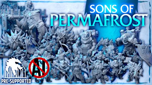 Sons of Permafrost – 32mm Frozen Dwarves STL Warband