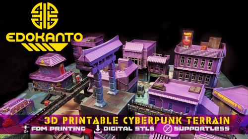 EdoKanto: 3D printable cyberpunk scifi wargaming terrain