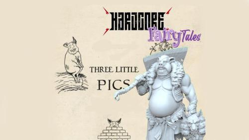 Hardcore Faerytales: The Three Little Pigs -STL for 3D Print