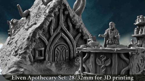 Elven Apothecary: Herbalist Hut - 3D Printable Terrain STL