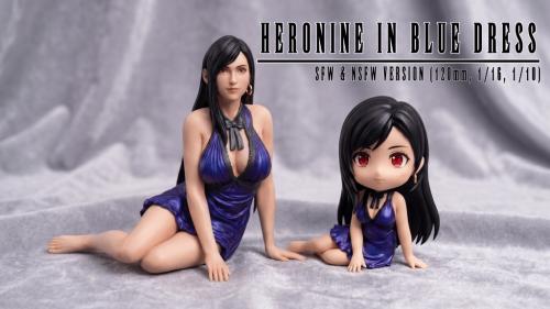 Heroine in Blue Dress: 3D Printable STL Pin-Up & Miniature