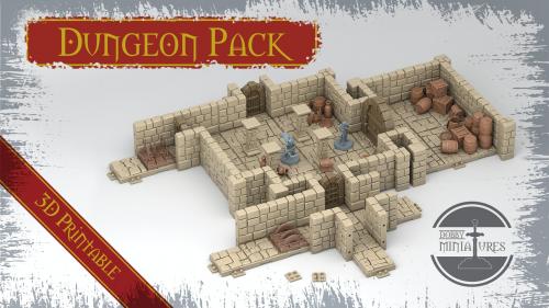 Dungeon Pack 3D Printable Fantasy Scenery and Miniatures