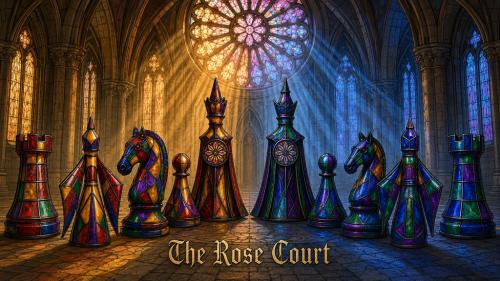 The Rose Court — Gothic Stained-Glass Fantasy Chess