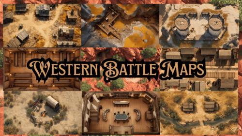 360 Western Battle Maps for TTRPGs
