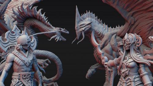 Dragonbond: Battles of Valerna 3D STL - Allaria & Tyveria