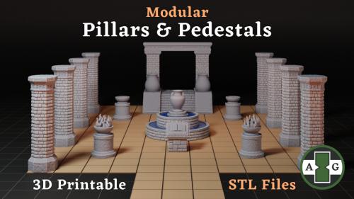 Pillars & Pedestals - Modular 3D Printable STL Terrain
