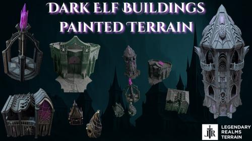 Dark Elf Buildings - Painted Terrain for Tabletop RPGs