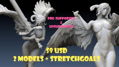 Seraphina The Archangel - Tabletop Miniatures - STL files