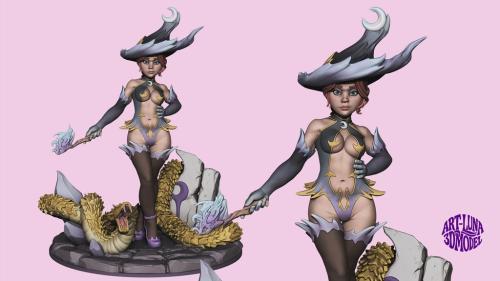 Fantasy Female Witch Serenia for 3D printing STL