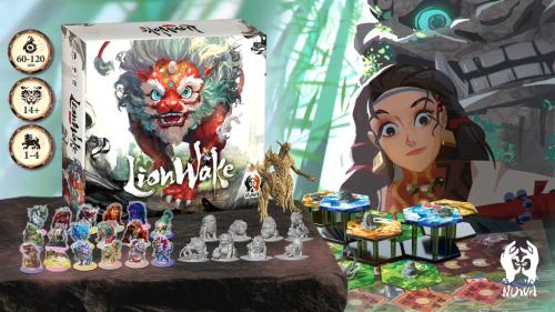 Lionwake: Asian Deck-Building Board Game + Unique Lion Minis