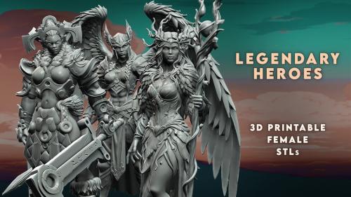 Legendary Heroes - 3D Printable Female Miniatures