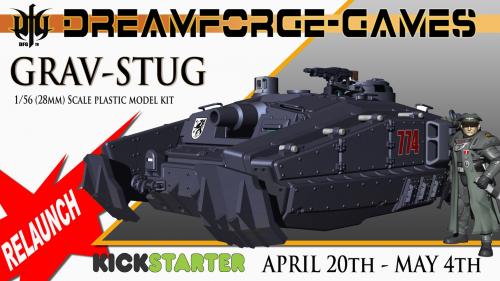 DreamForge-Games Grav-StuG tank model with STL file terrain