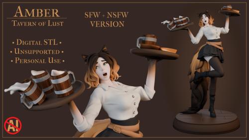 Amber: Tavern of Lust — Fantasy Catgirl STL