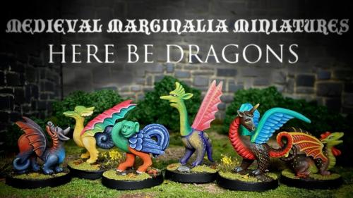 Medieval Marginalia Miniatures 4 - Here Be Dragons