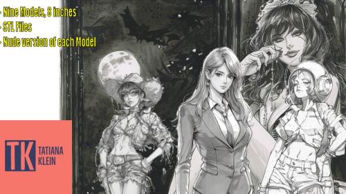 8 inches Manga Babes for 3D Print