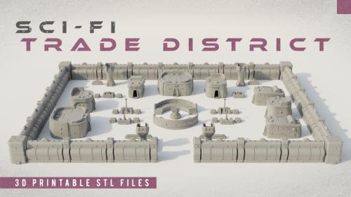 Sci-fi Trade District - 3D Printable STL Files