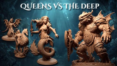Queens vs the Deep – Fantasy STL Miniatures for Tabletop RPG
