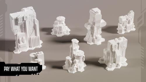 6mm SciFi Cityscape Terrain