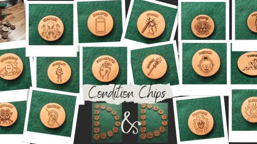 Condition & Concertation Chips for D&D