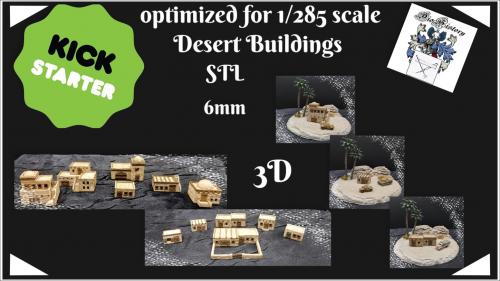 3D Stl Desert village Tabletop 6mm 1:285
