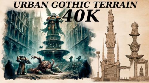40k battle terrain. UrbaN Gothic Terrain -1- (Statue Square)
